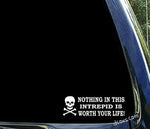 Nothing in this INTREPID is worth your life - dodge car window decal sticker