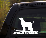 Afghan on Board - Funny Dog Breed Decal Sticker for car or Truck Window