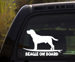 Beagle on Board - Funny Dog Breed Decal Sticker for car or Truck Window