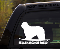 Bergamasco on Board - Funny Dog Breed Decal Sticker for car or Truck Window