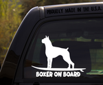 Boxer on Board - Funny Dog Breed Decal Sticker for car or Truck Window