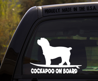 Cockapoo on Board - Funny Dog Breed Decal Sticker for car or Truck Window