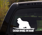 Cocker Spaniel on Board - Funny Dog Breed Decal Sticker for car or Truck Window