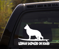 German Shepherd on Board - Funny Dog Breed Decal Sticker for car or Truck Window