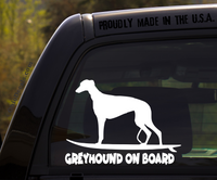 Greyhound on Board - Funny Dog Breed Decal Sticker for car or Truck Window