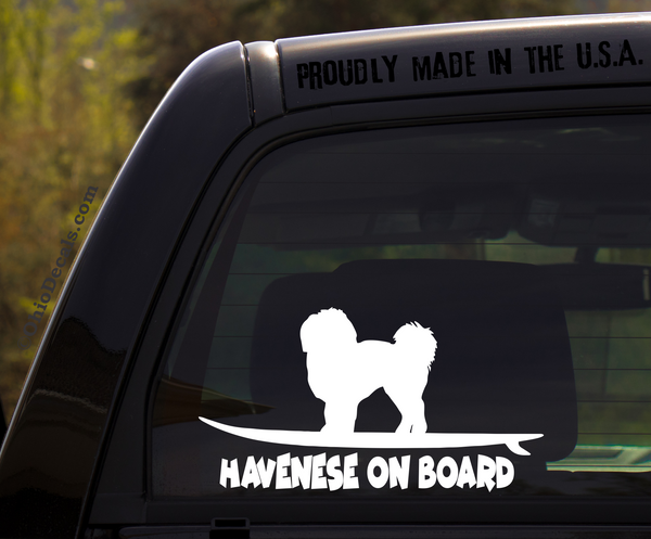 Havenese on Board - Funny Dog Breed Decal Sticker for car or Truck Window