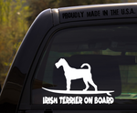 Irish Terrier on Board - Funny Dog Breed Decal Sticker for car or Truck Window