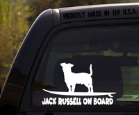 Jack Russell on Board - Funny Dog Breed Decal Sticker for car or Truck Window