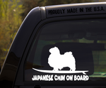 Japanese Chin on Board - Funny Dog Breed Decal Sticker for car or Truck Window