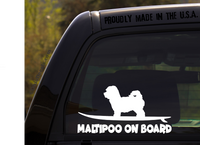 Maltipoo on Board - Funny Dog Breed Decal Sticker for car or Truck Window