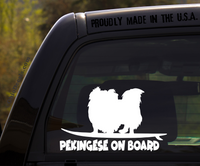 Pekingese on Board - Funny Dog Breed Decal Sticker for car or Truck Window