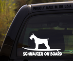 Schnauzer on Board - Funny Dog Breed Decal Sticker for car or Truck Window