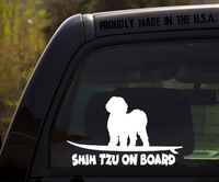 Shih Tzu on Board - Funny Dog Breed Decal Sticker for car or Truck Window