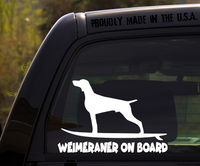 Weimeraner on Board - Funny Dog Breed Decal Sticker for car or Truck Window