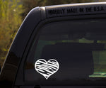 Heart Decal with Zebra Stripes - Vinyl Car Sticker/Decal