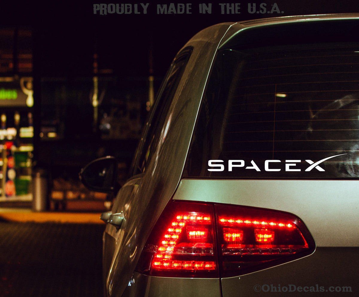 SpaceX logo Vinyl Decal - Car Window Bumper Sticker space tesla elon m ...