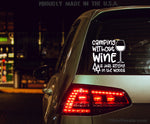 Camping Without Wine Decal / Camping RV Sticker for Car or Truck Window